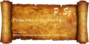 Podwinetz Szibilla névjegykártya